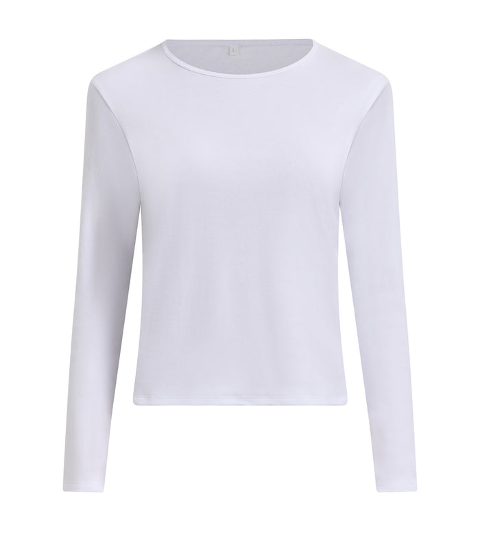 T-Shirt manches longues coton gratté blanc Thermal