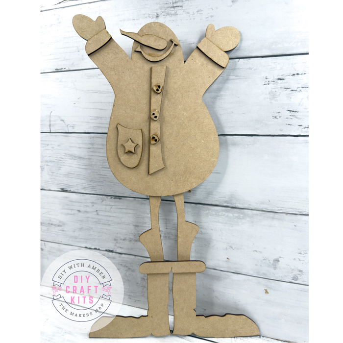 TALL Cheerful Primitive Snowman Leaner DIY Kit