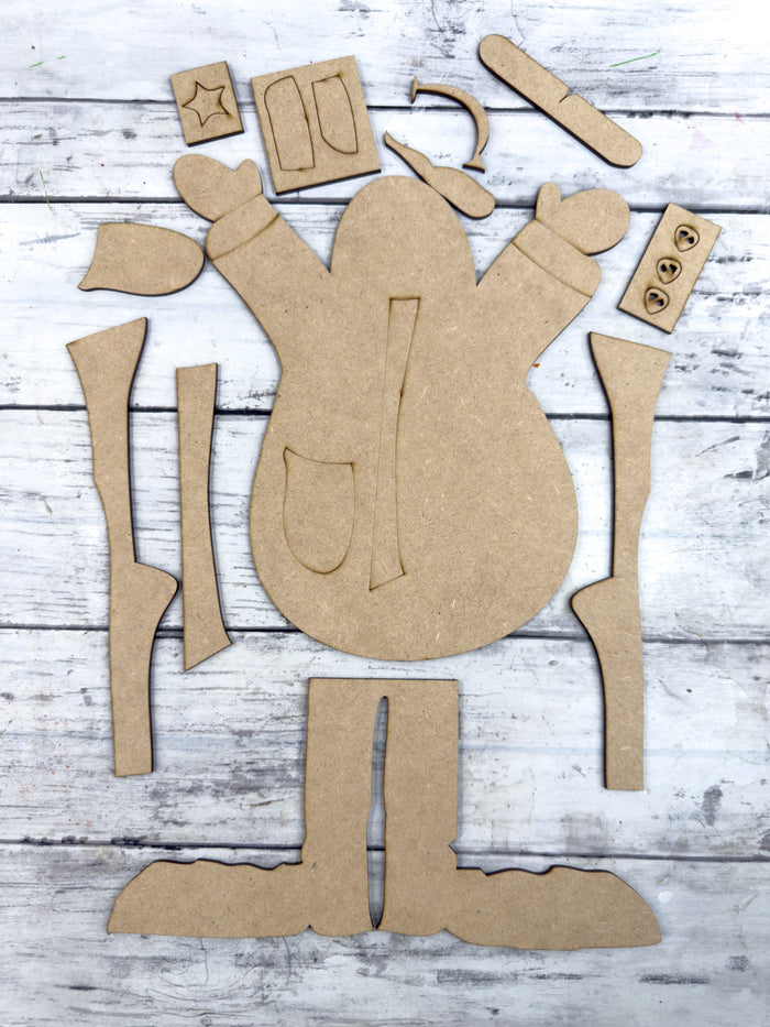 TALL Cheerful Primitive Snowman Leaner DIY Kit