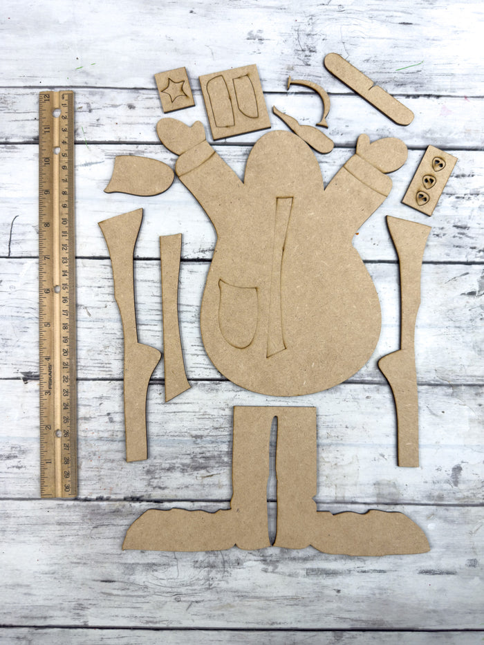 TALL Cheerful Primitive Snowman Leaner DIY Kit