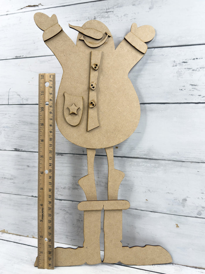 TALL Cheerful Primitive Snowman Leaner DIY Kit