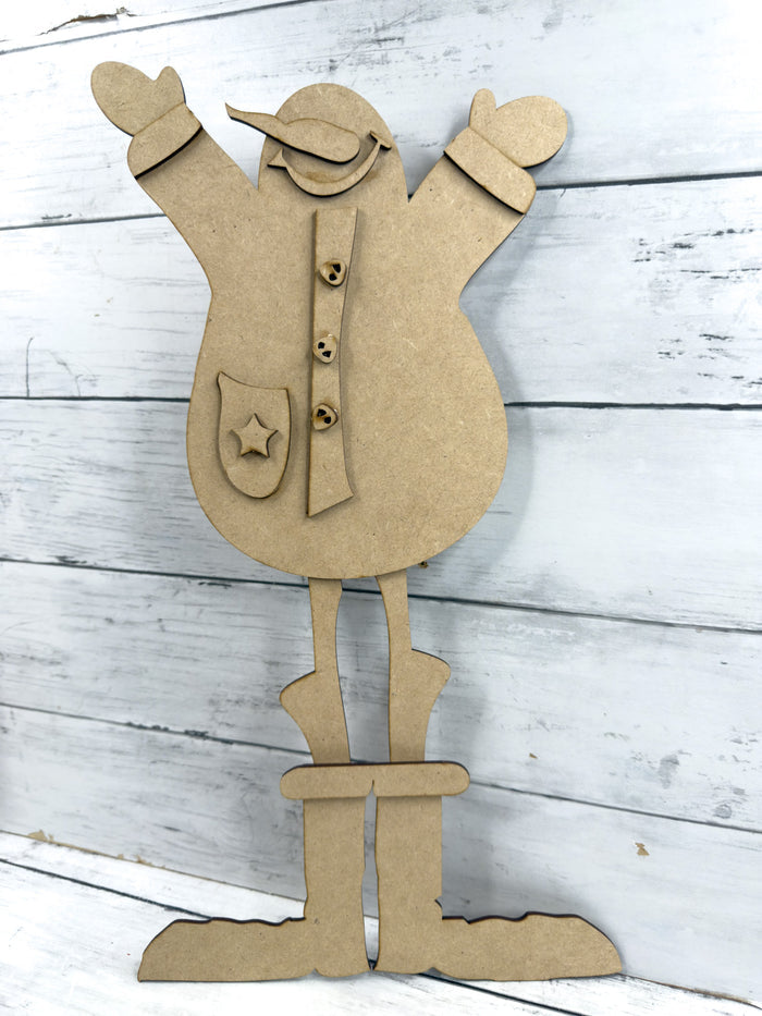 TALL Cheerful Primitive Snowman Leaner DIY Kit
