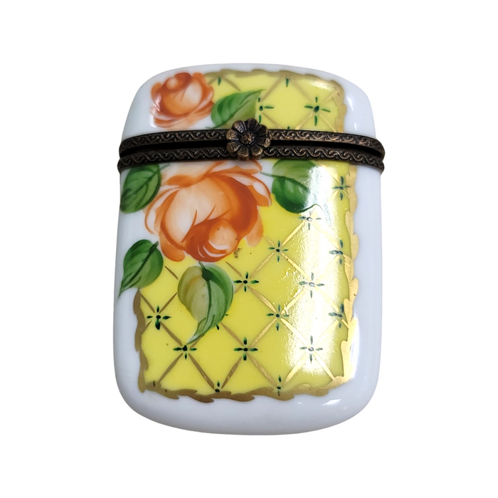 Elegant Yellow Floral Limoges Box Porcelain Limoges LIMOGES BOXES traditional French Trinket Box