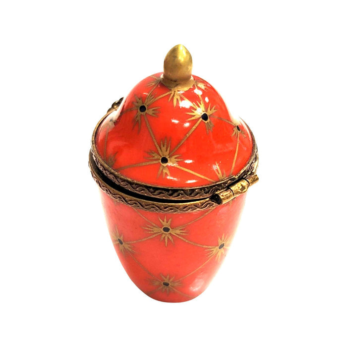 Elegant Red Canister Urn Porcelain Limoges LIMOGES BOXES traditional French Trinket Box
