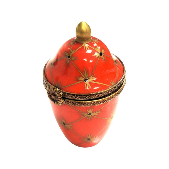 Elegant Red Canister Urn Porcelain Limoges LIMOGES BOXES traditional French Trinket Box