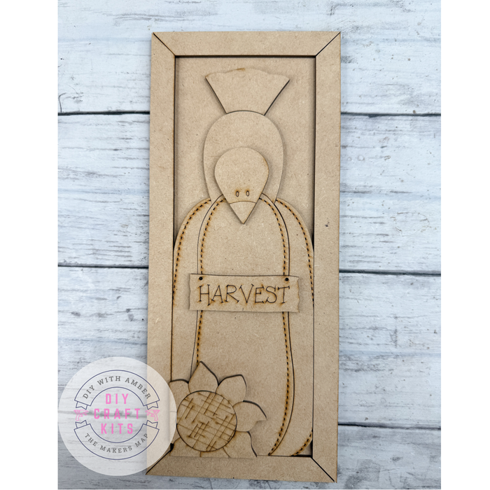Tall Skinny Framed Pumpkin Crow DIY Kit