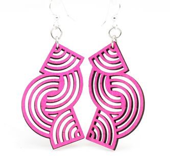 Tangled interwoven line earrings, eco-friendly laser-cut jewelry made in USA