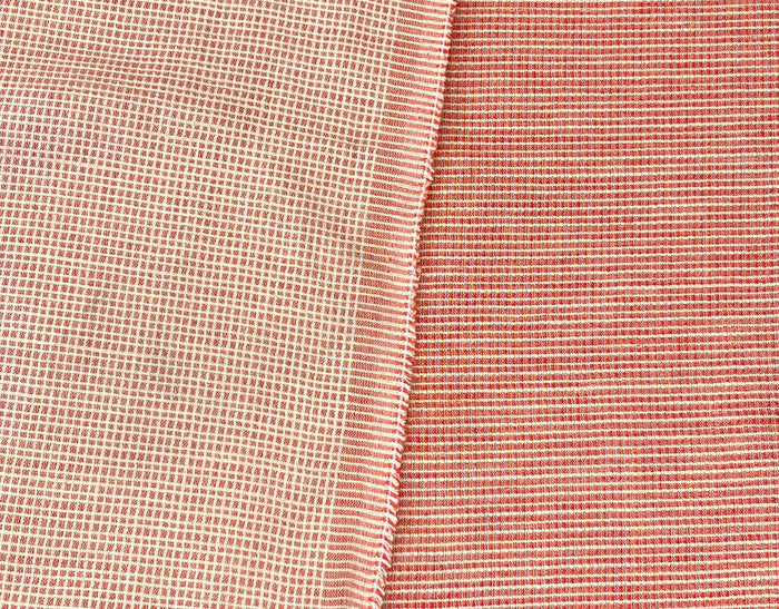 Terracotta Micro Check Linen Blend Fabric | Medium Weight | 42"