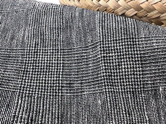 Textured Linen Blend Check Fabric – Cool Crisp Handfeel 8176