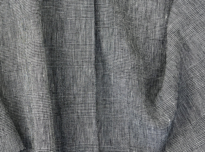 Textured Linen Blend Check Fabric – Cool Crisp Handfeel 8176