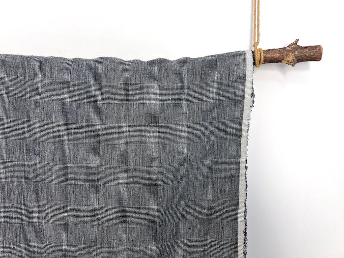 Textured Linen Blend Check Fabric – Cool Crisp Handfeel 8176