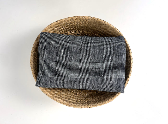 Textured Linen Blend Check Fabric – Cool Crisp Handfeel 8176