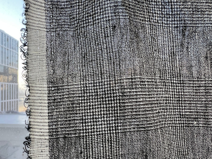 Textured Linen Blend Check Fabric – Cool Crisp Handfeel 8176