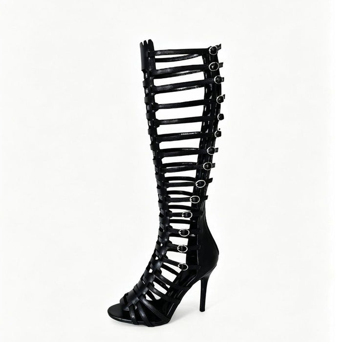 Thigh-High Gladiator Stiletto Sandals – Sexy Lace-Up Heels