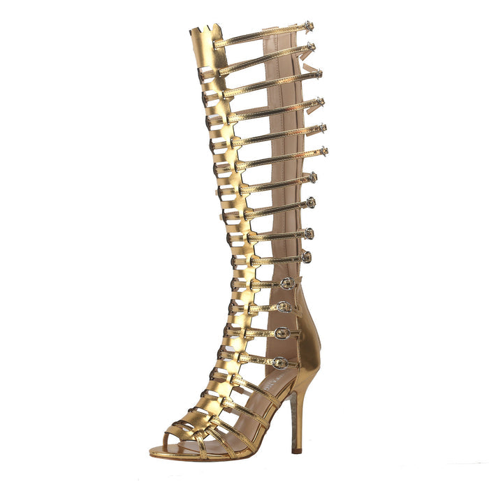 Thigh-High Gladiator Stiletto Sandals – Sexy Lace-Up Heels