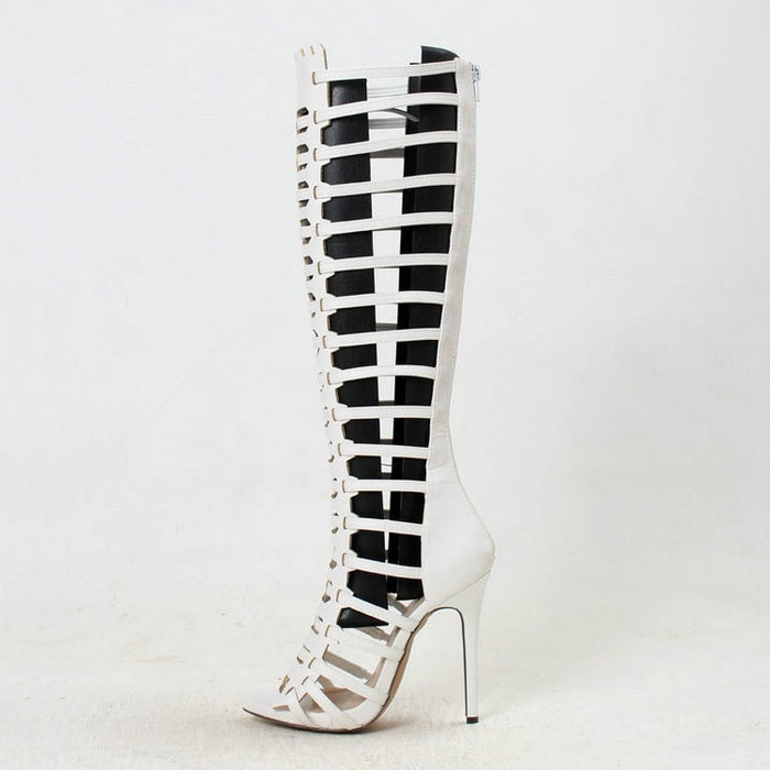 Thigh-High Gladiator Stiletto Sandals – Sexy Lace-Up Heels