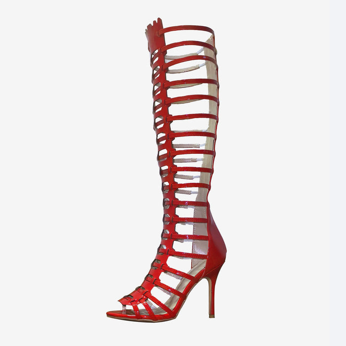 Thigh-High Gladiator Stiletto Sandals – Sexy Lace-Up Heels