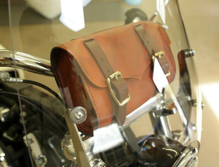 Tool Roll Bag Saddle Harley Chopper Bobber Motorcycle Black Distressed Leather - Mother Road Customs