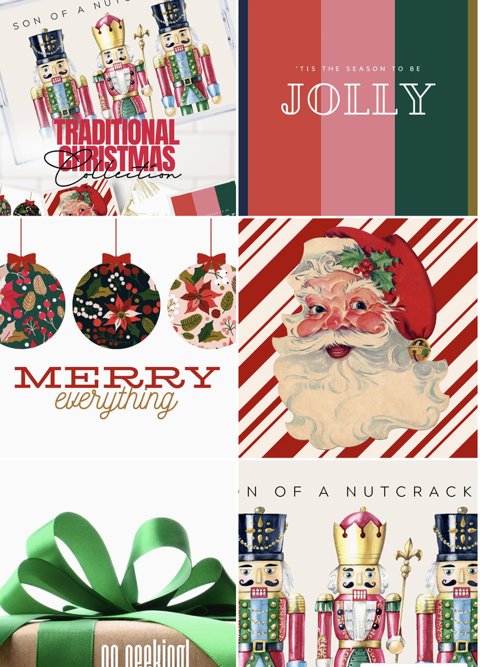 Traditional Christmas Insert Set of 10