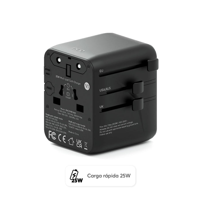 TravelAdapter Universal 25W – USB A / USB C