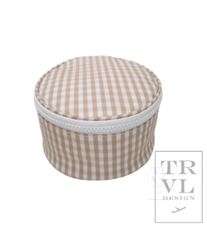 TRVL - Jewel Case - Khaki Gingham