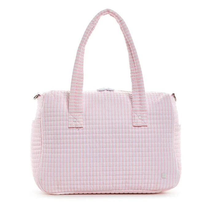 TRVL - Quilted Stroller Bag - Pink Pimlico Stripe