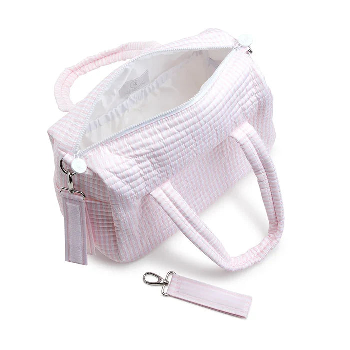 TRVL - Quilted Stroller Bag - Pink Pimlico Stripe