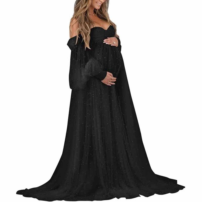 Tulle Dresses Puffy Off Shoulder Bridal Lingerie Pregnancy Gowns
