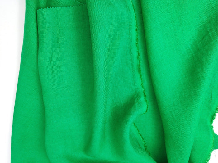 Twill Weave 100% Linen Fabric - Medium Weight in Green 7595 - The Linen Lab - Green