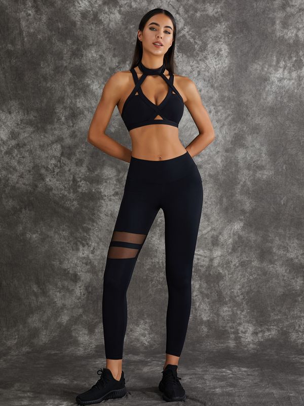 Unique Cut Out Pocket Mesh Scrunch Bum Leggings