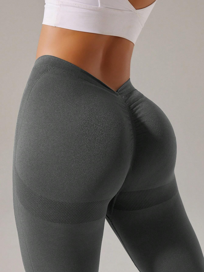 Unique Deep V Back Scrunch Bum Leggings