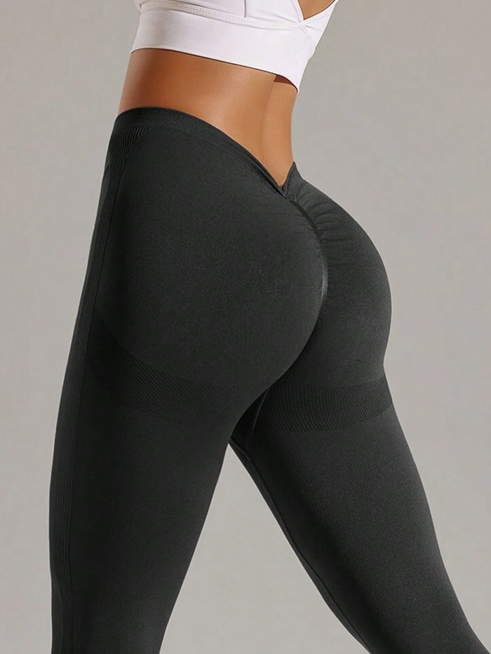 Unique Deep V Back Scrunch Bum Leggings