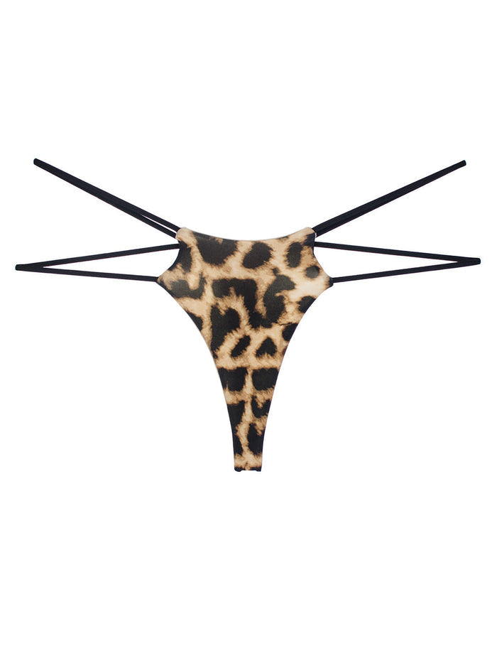 Unique Double Girdle Leopard Sports Panties