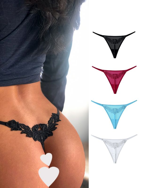 Unique Rose Lace T-back Thong