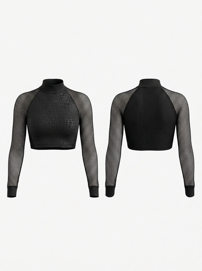 ❤Unique Wildest Leopard Net Style Long Sleeves