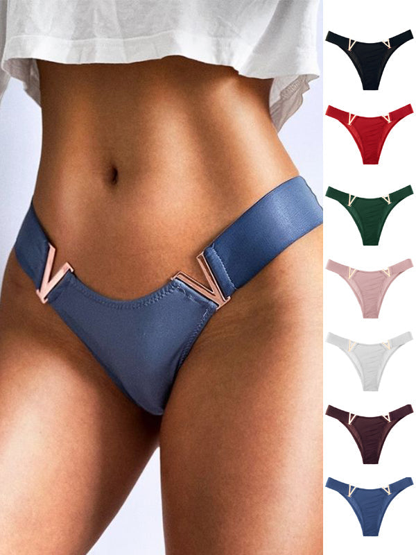 V Letter Solid Color Underwear