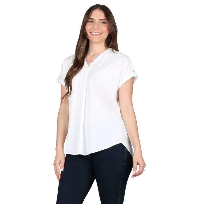 V-Neck Pleated Tunic
