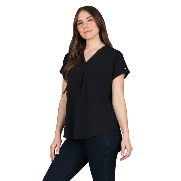 V-Neck Pleated Tunic