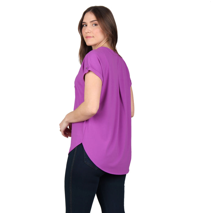 V-Neck Pleated Tunic