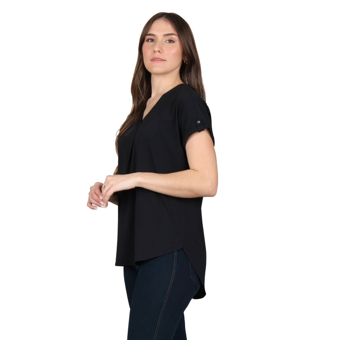 V-Neck Pleated Tunic
