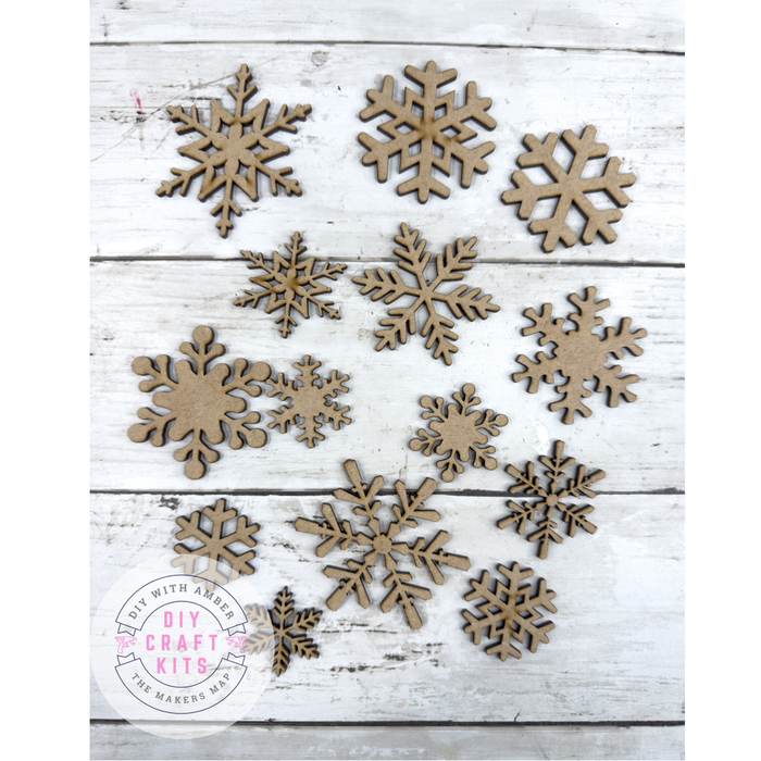 Variety of Snowflakes Cutouts DIY Kit