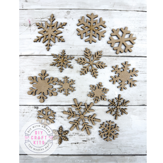 Variety of Snowflakes Cutouts DIY Kit