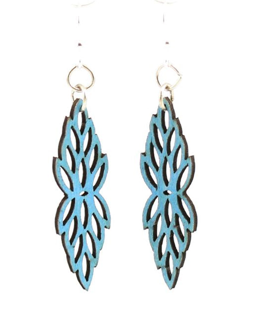Vertical stacked blossom earrings, eco-friendly laser-cut jewelry made in USA