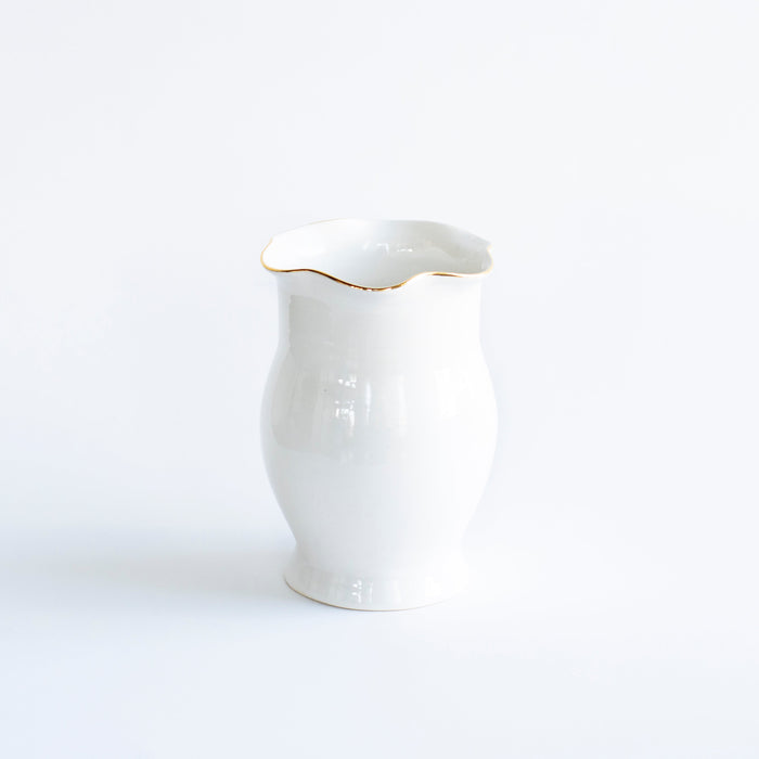 Wavy Amphora Stoneware Vase — White Wavy Amphora vase; Susan Gordon Pottery