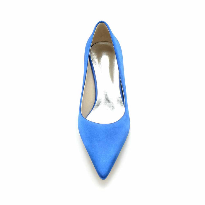 Elegant blue TC wedding party shoes women with a pointed toe design for stylish bridal celebrations