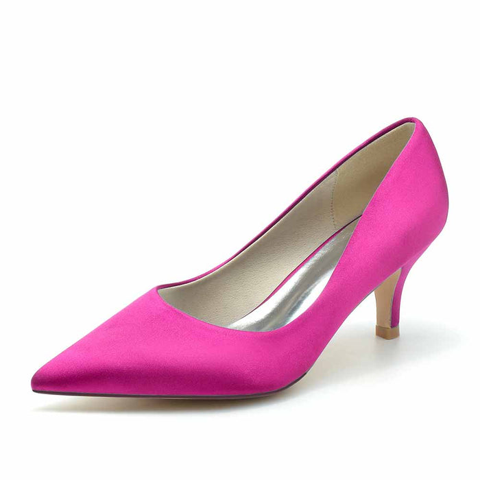 Elegant pink TC wedding party shoes women with pointed toe and stylish low heel design