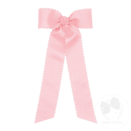 Wee Ones Bows - Bowtie Medium - Scalloped Light Pink