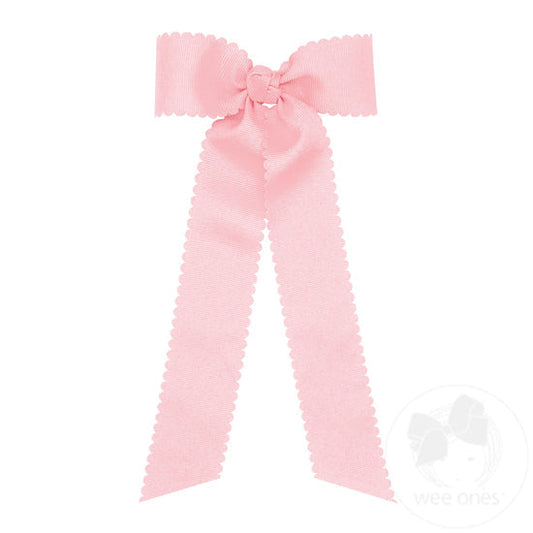 Wee Ones Bows - Bowtie Medium - Scalloped Light Pink