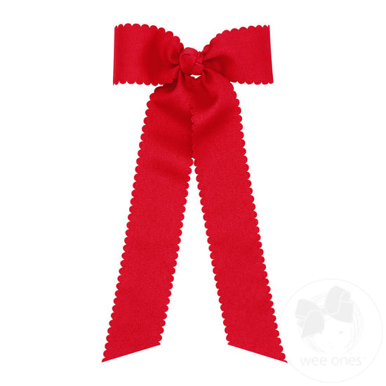 Wee Ones Bows - Bowtie Medium - Scalloped Red