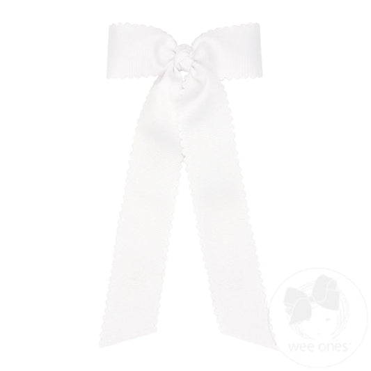Wee Ones Bows - Bowtie Medium - Scalloped White